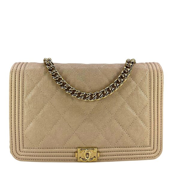 CHANEL Caviar Quilted Boy Wallet On Chain WOC Bag - Picture 1 of 12